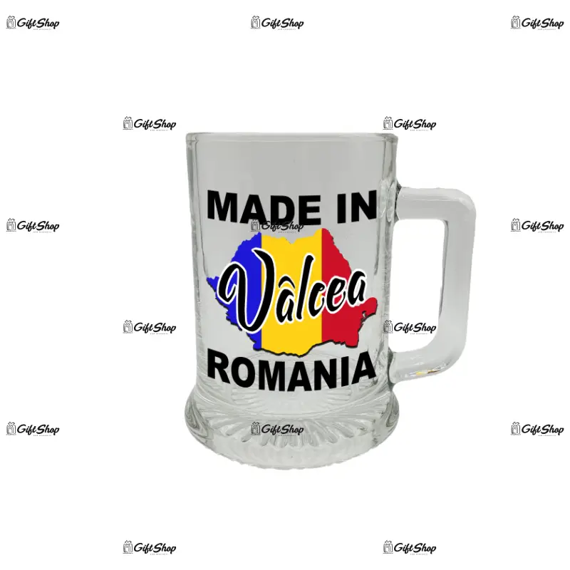 Made in valcea romania, halba cu mesaj